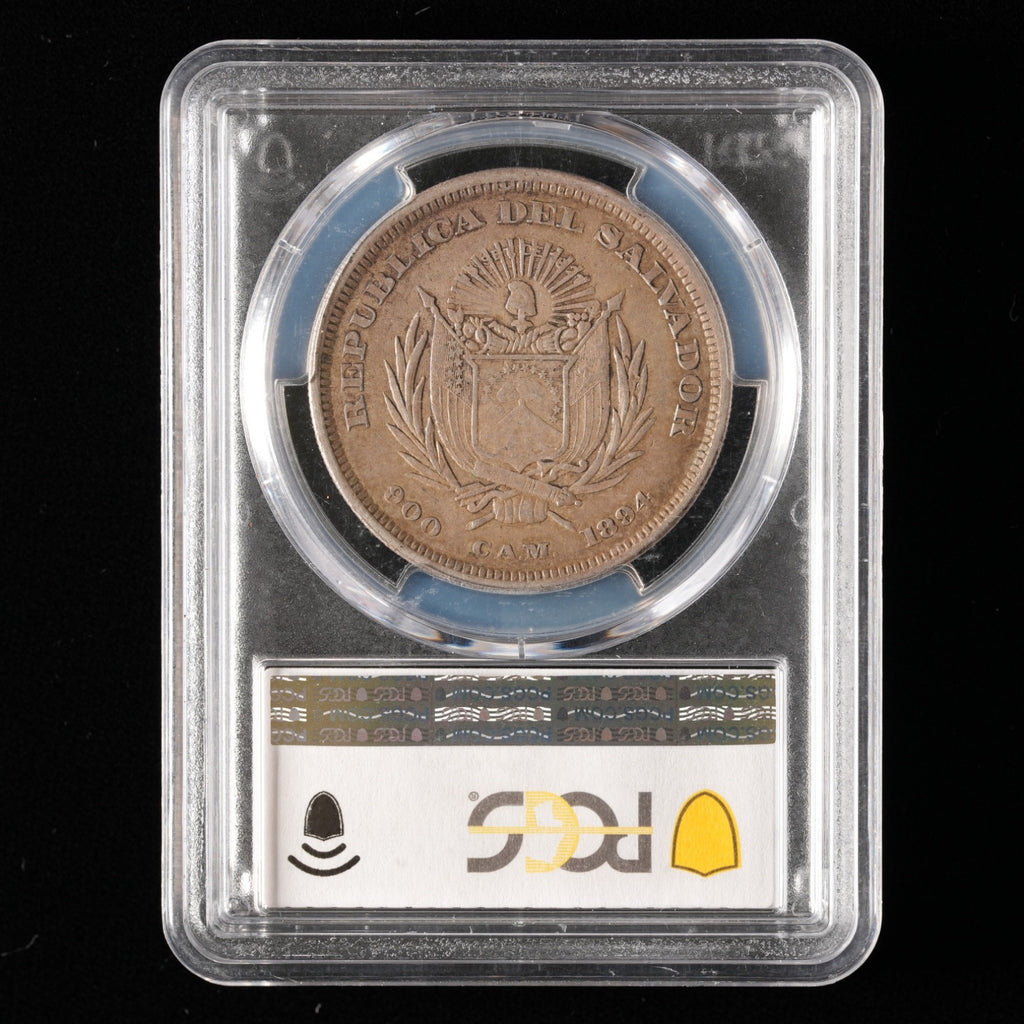 El Salvador - 1 Peso - 1894 Central American Mint - PCGS XF 45