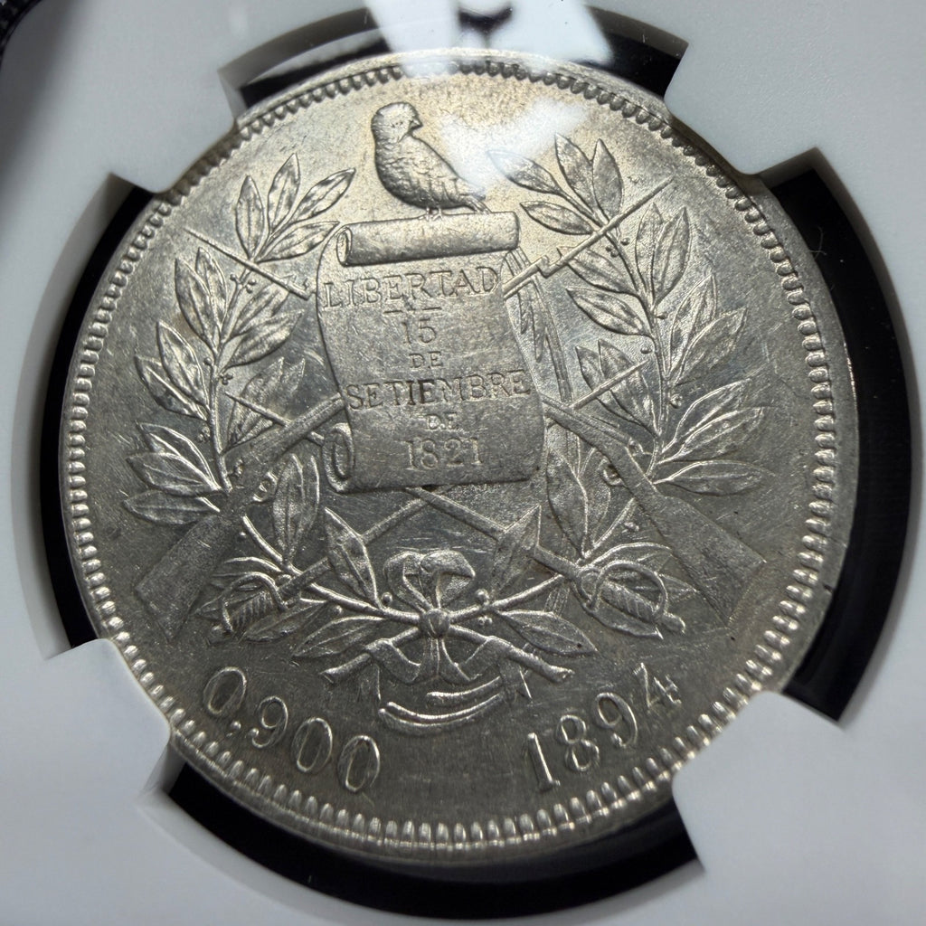 Guatemala - 1 Peso - 1894 - NGC AU 58