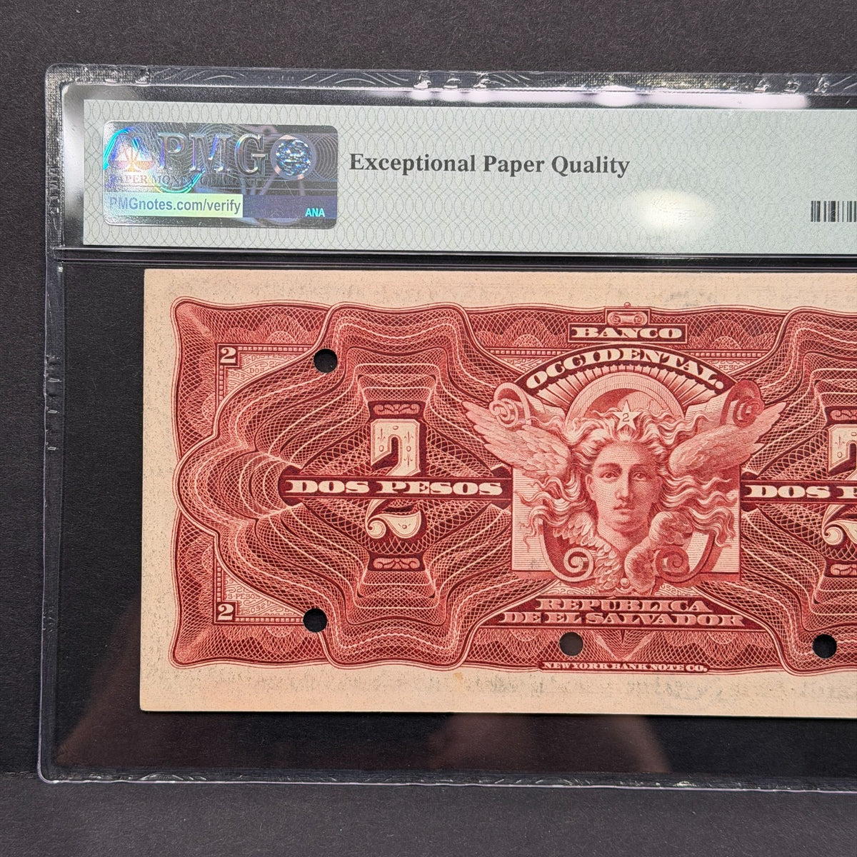 El Salvador - 2 Pesos - Banco Occidental - PMG 58 EPQ - "Billete del Charro"