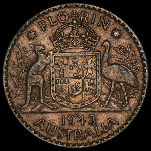 Australia - 1 Florin - 1943 S - KM#40 - Silver .925 - 0.336 ASW