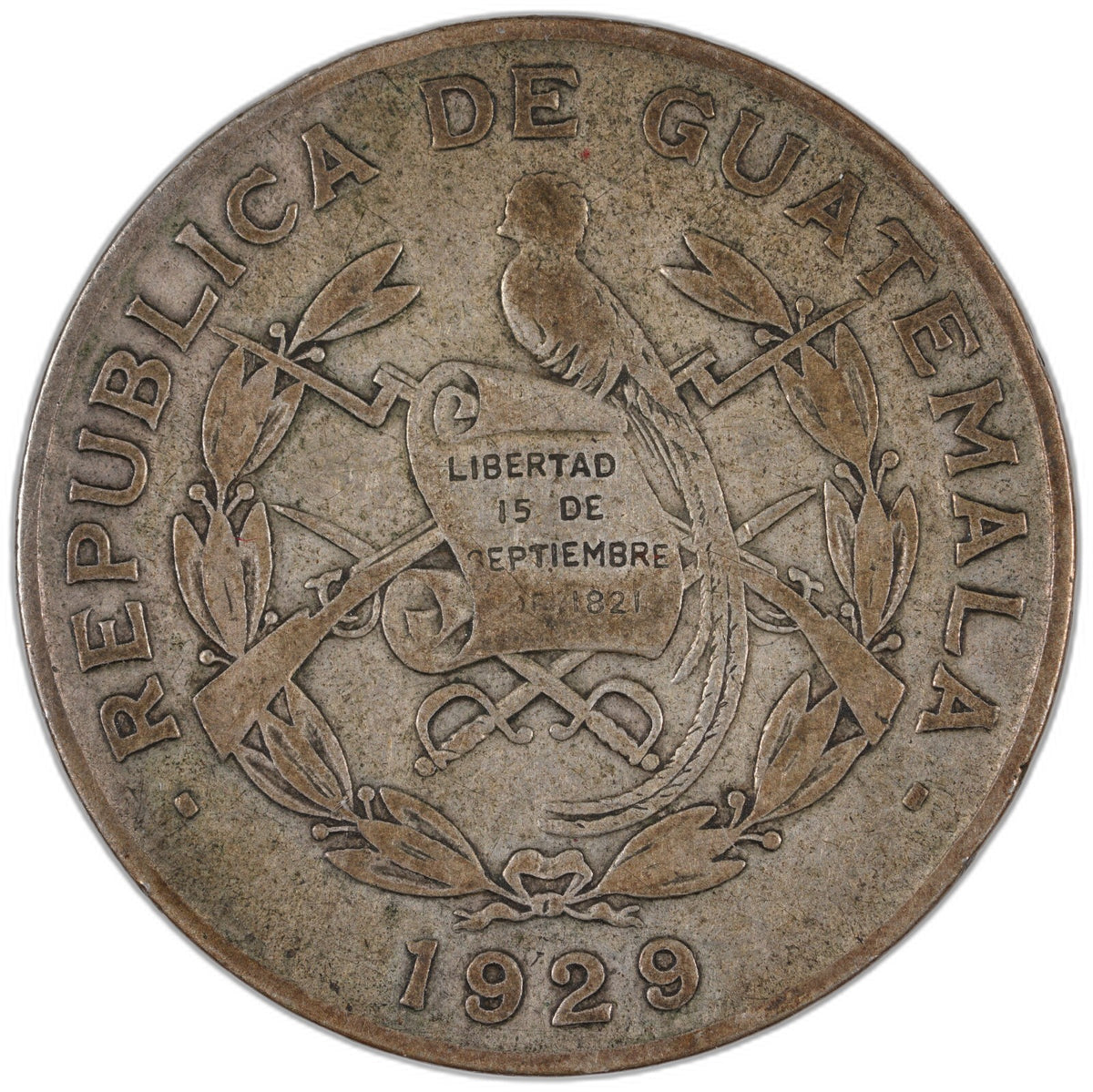 Guatemala - 1/4 Quetzal - 1929 - Silver .720
