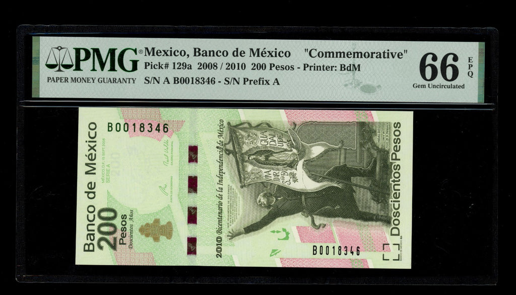 Mexico - 200 Pesos - 2008 Commemorative - Banco de Mexico - PMG 66 EPQ