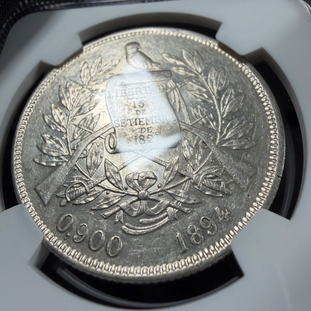 Guatemala - 1 Peso - 1894 - NGC AU 58