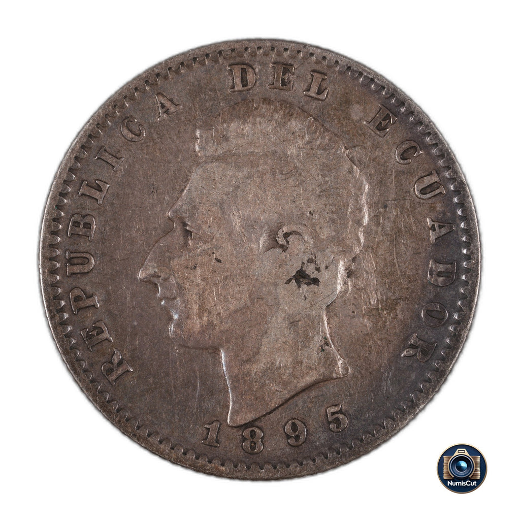 Ecuador - 2 Decimos - 1895 TF - Philadelphia - Silver