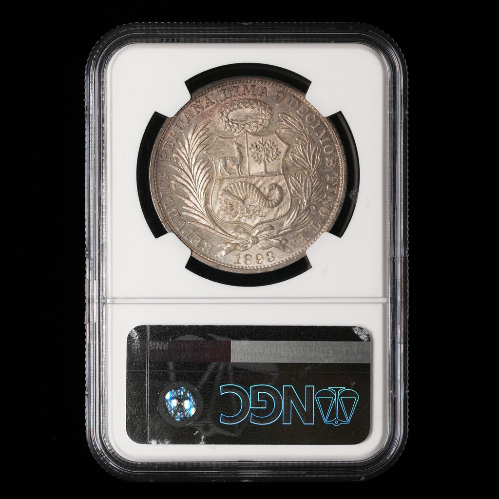 Peru - 1 Sol - 1893 TF - NGC MS 62
