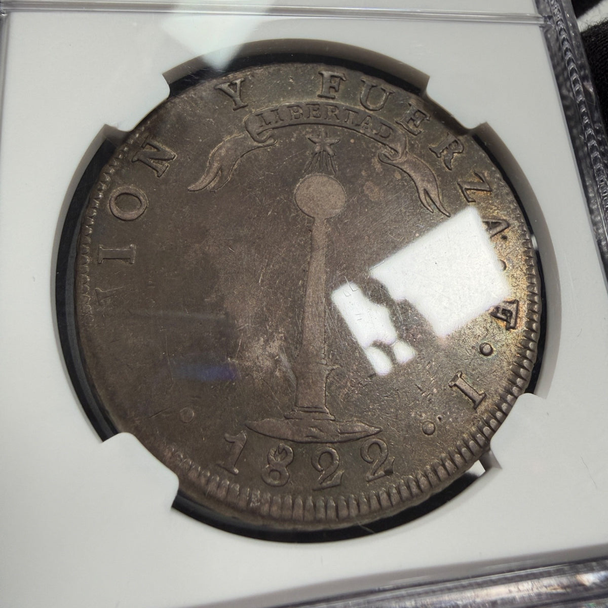Chile - 1 Peso - 1822 FI (Santiago) - NGC XF 40 - 148,000 Minted!