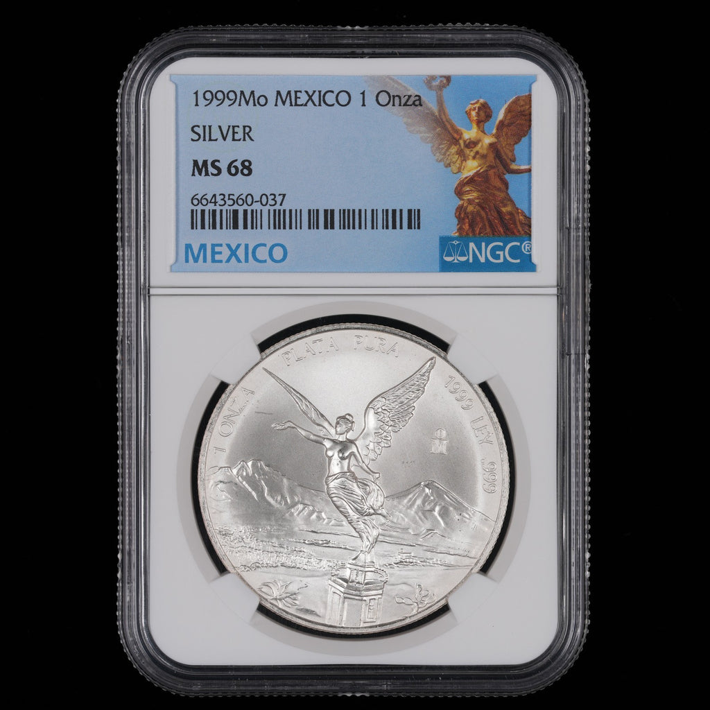 Mexican Silver Libertad - 1 Onza - 1999 - NGC MS 68 (037) - KEY DATE