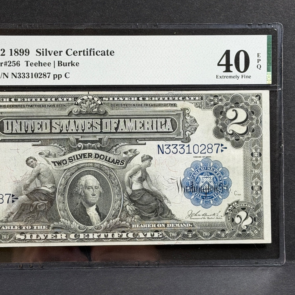 1899 $2 Silver Certificate FR#256 Teehee | Burke PMG XF 40 EPQ