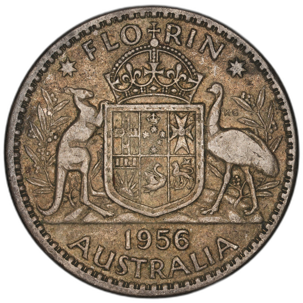 Australia - 1 Florin - 1956 - KM#60 - Silver .500 - 0.182 ASW