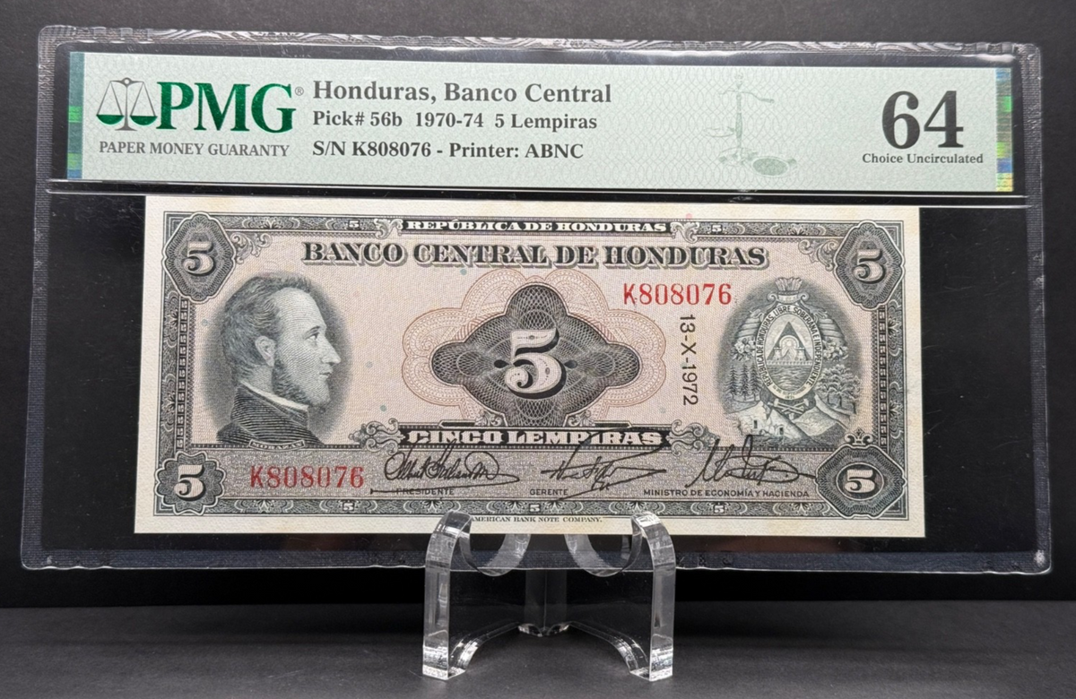 Honduras - 5 Lempiras - 13-X-1972 PMG 64