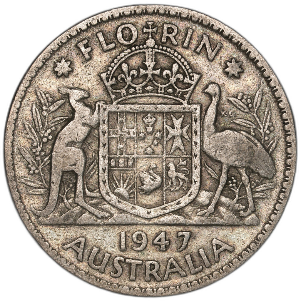 Australia - 1 Florin - 1947 - KM#40a - Silver .500 - 0.182 ASW