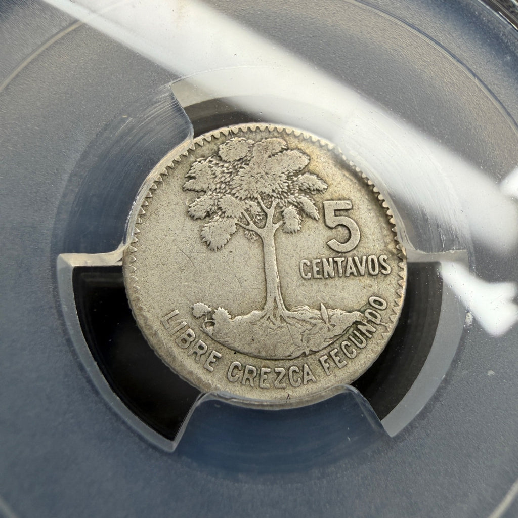 Guatemala - 5 Centavos - 1960 Mint Error Obverse Lamination - PCGS VF 25