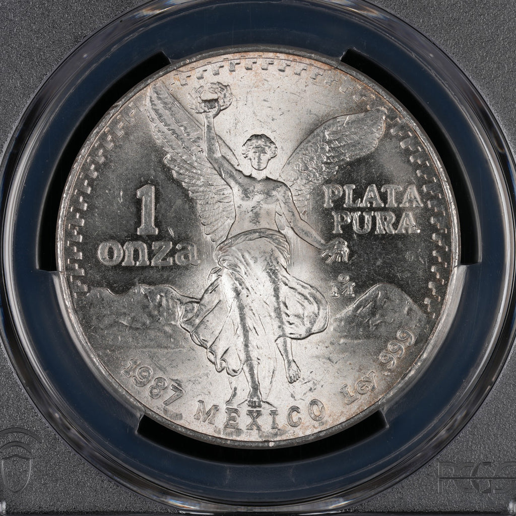 Mexican Silver Libertad - 1 Onza - 1987 - PCGS MS 65 (808) - DDO