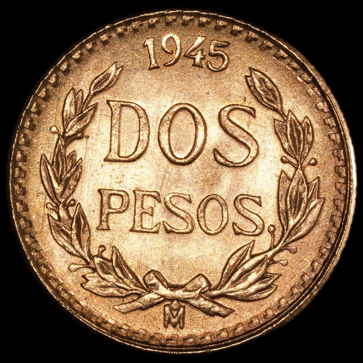 Mexico - 2 Pesos - 1945 Mo - Gold .900 - Item #001