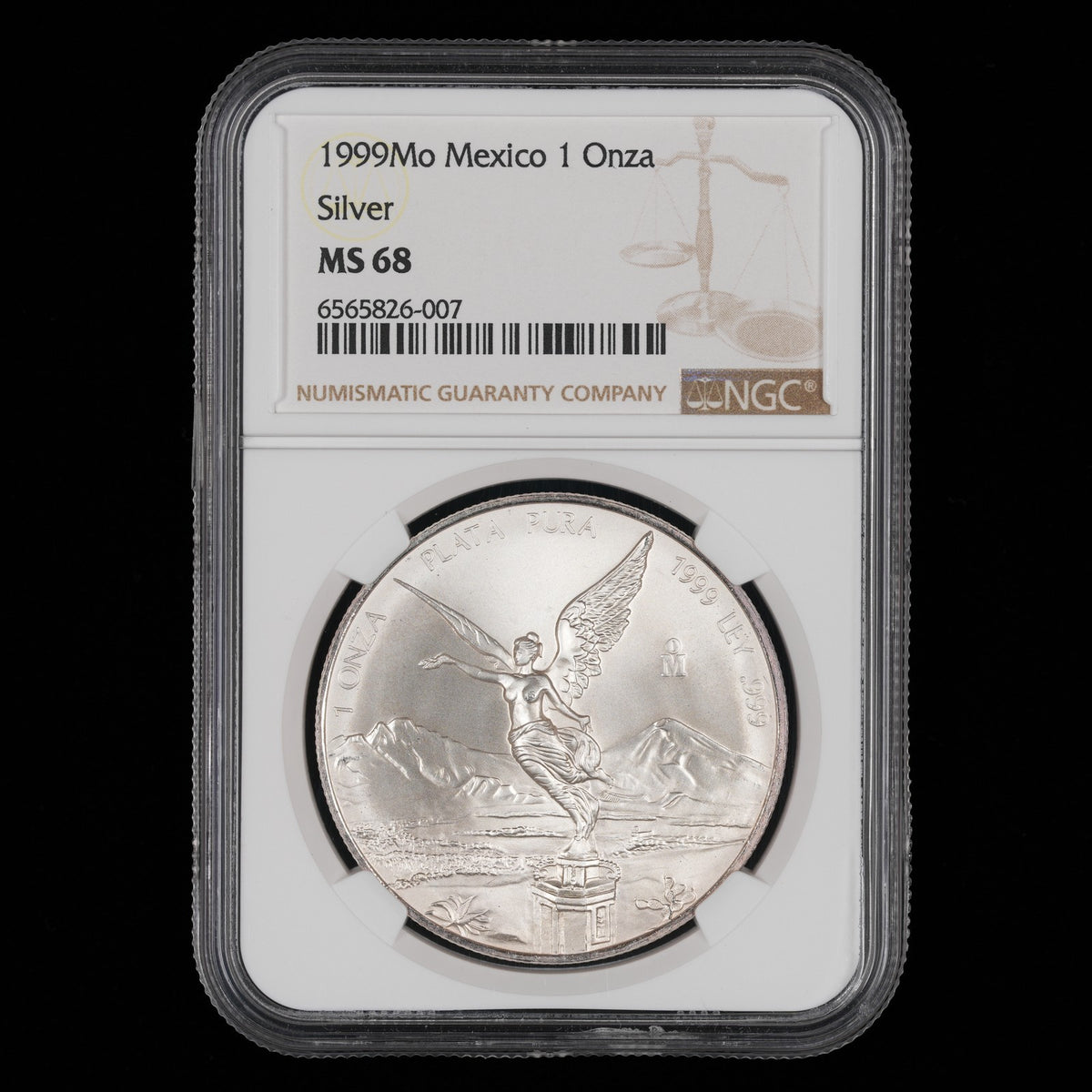 Mexican Silver Libertad - 1 Onza - 1999 - NGC MS 68 (007) - KEY DATE