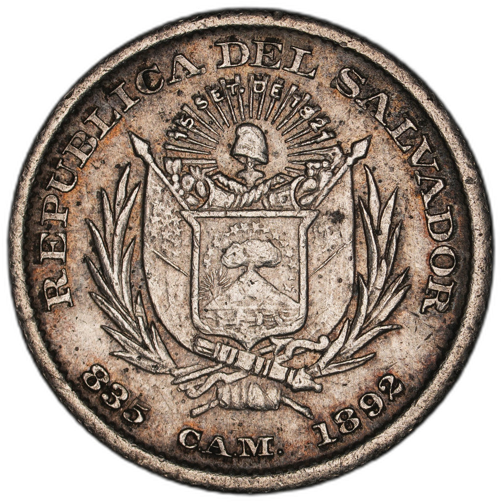 El Salvador - 5 Centavos - 1892 - KM#109 - Silver .835 - 0.034 ASW