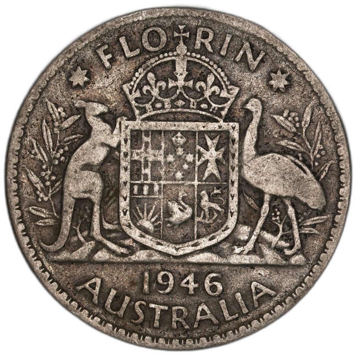 Australia - 1 Florin - 1946 - KM#40a - Silver .500 - 0.182 ASW
