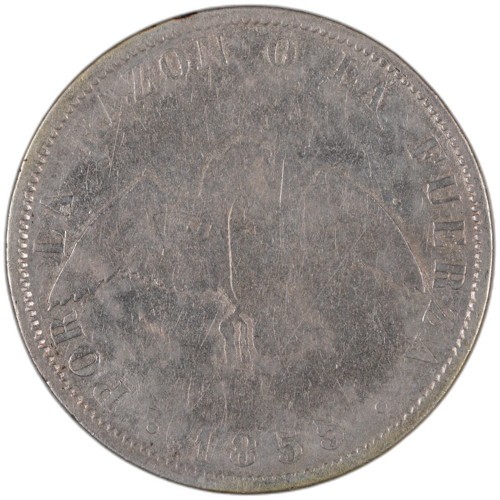 Chile - 50 Centavos - 1855 - Silver .900