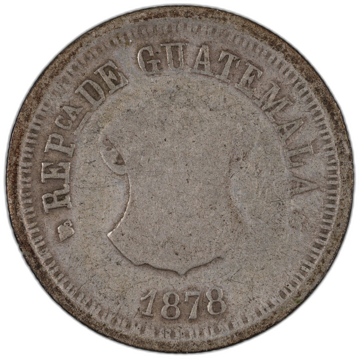 Guatemala - 1 Real - 1878 Silver .900