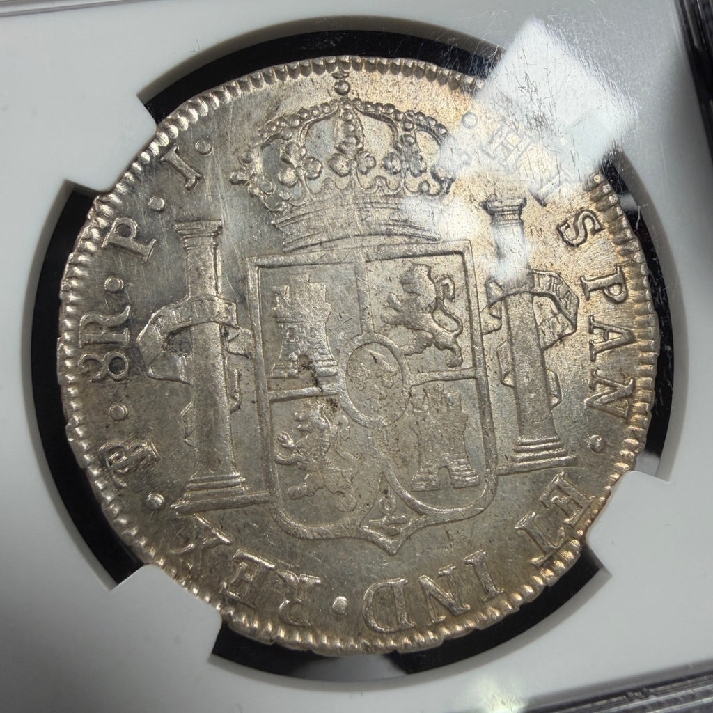 Bolivia - 8 Reales - 1821 PTS PJ - Ferdin VII - NGC AU 58