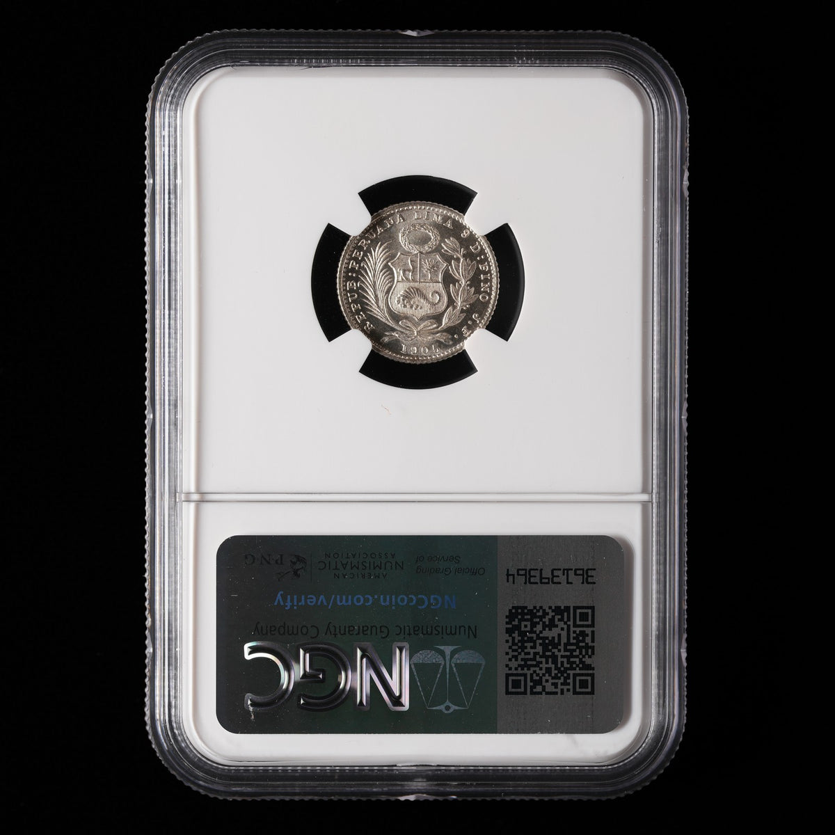 Peru - 1 Dinero - 1905 - NGC MS 67 - Top Pop 5/0