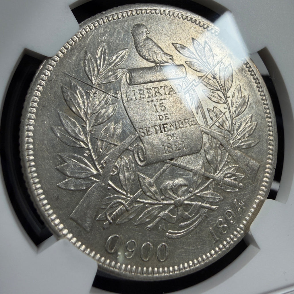 Guatemala - 1 Peso - 1894 - NGC AU 58